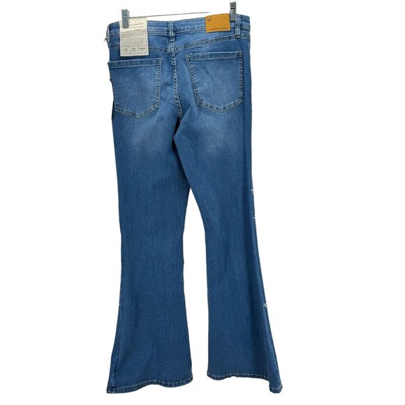 Austin Landing Women's Star Flare Jeans Size 11 Blue Stretch Crystal Western NEW - Picture 2 of 11